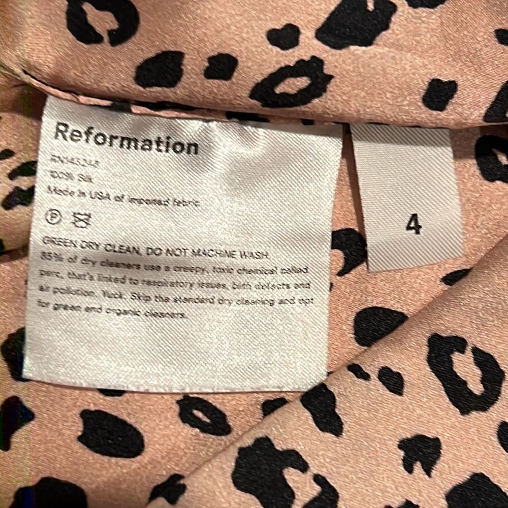 Reformation Pete Cheetah Silk Crop Top Size 4 - Picture 9 of 11